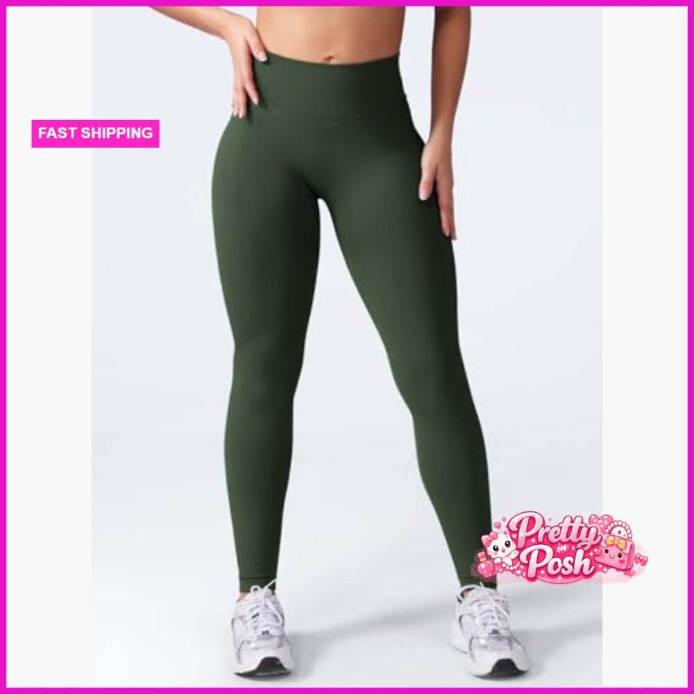 Seamless Impact Leggings with Scrunch Design Medium Waist Tummy Control - Picture 3 of 6